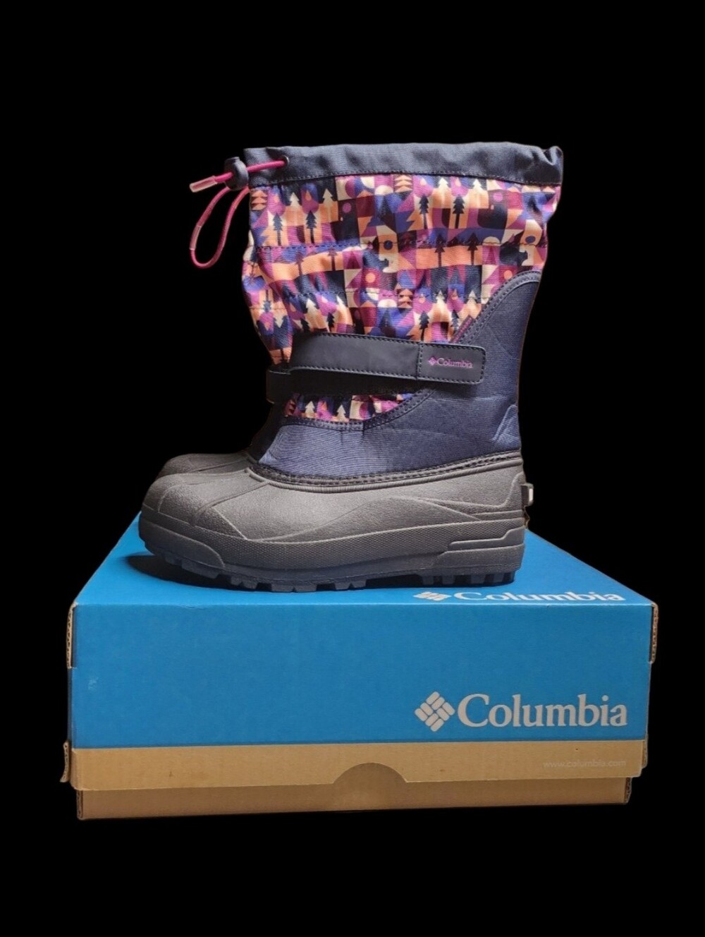 Columbia Kids' Powderbug Plus II Print Waterproof Winter Boots Size 7 NIB